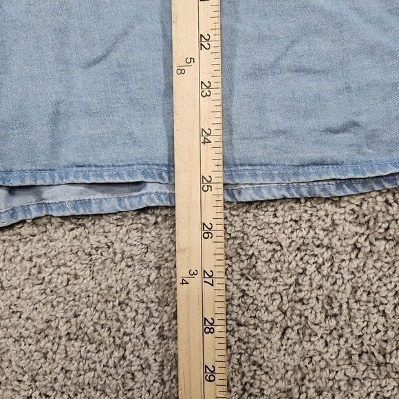 J Jill Denim Womens XL Chambray Shirt Popover Button Relaxed Peasant Blouse - Picture 11 of 13